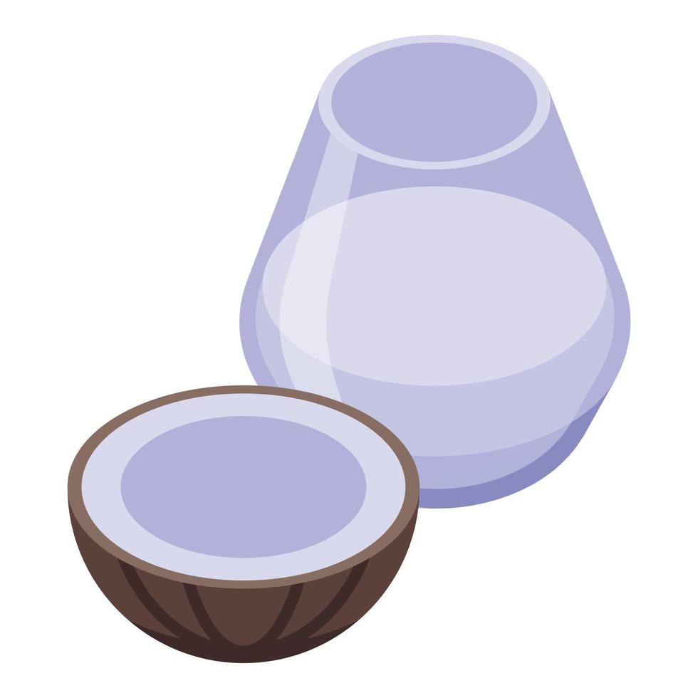 Coconut milk icon isometric vector. Vegetable drink vector