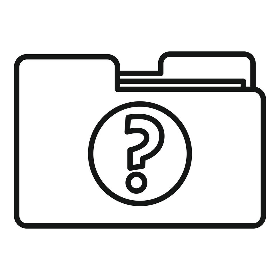 Folder request icon outline vector. Document information vector