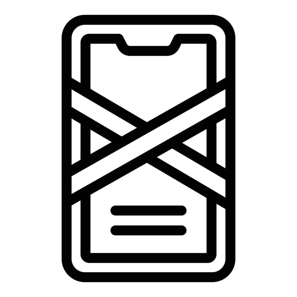 Phone detox icon outline vector. Digital media vector