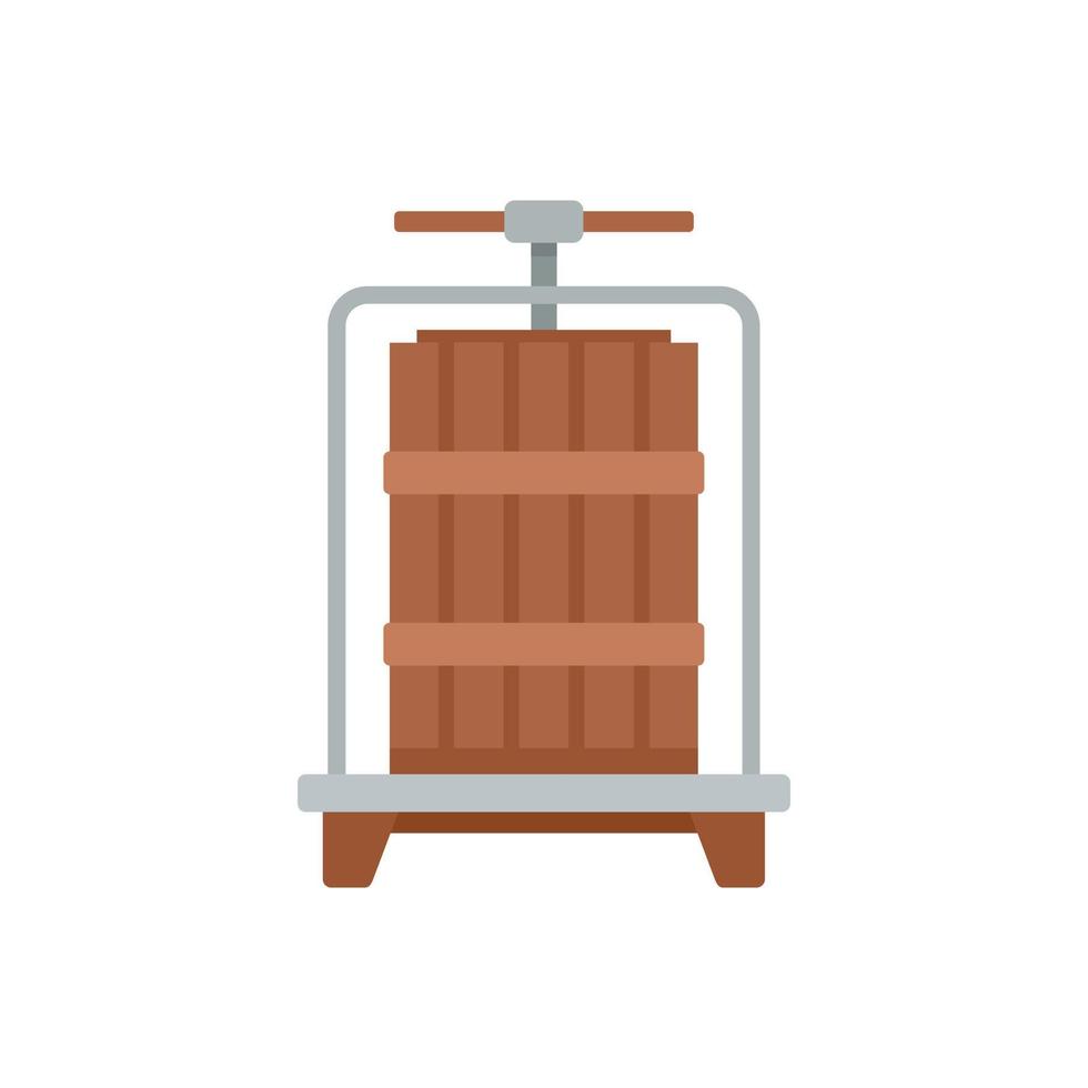 Wood winepress icon flat isolated vector