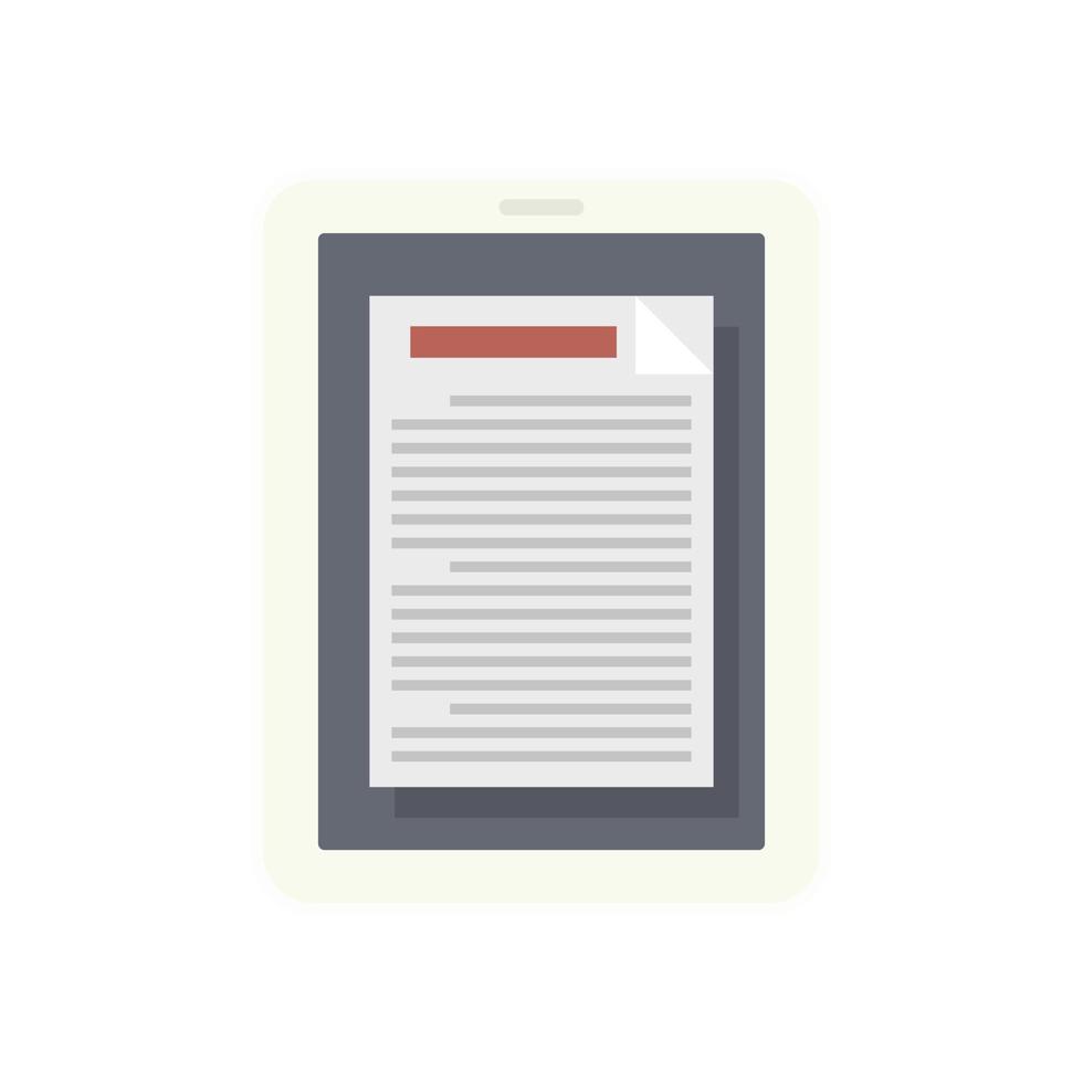 Tablet estimator icon flat isolated vector