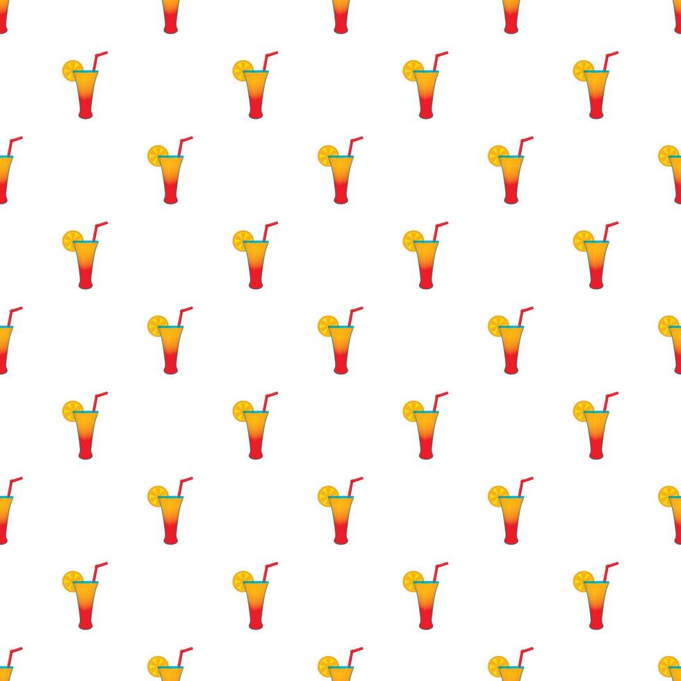 Fruit cocktail pattern, cartoon style vector
