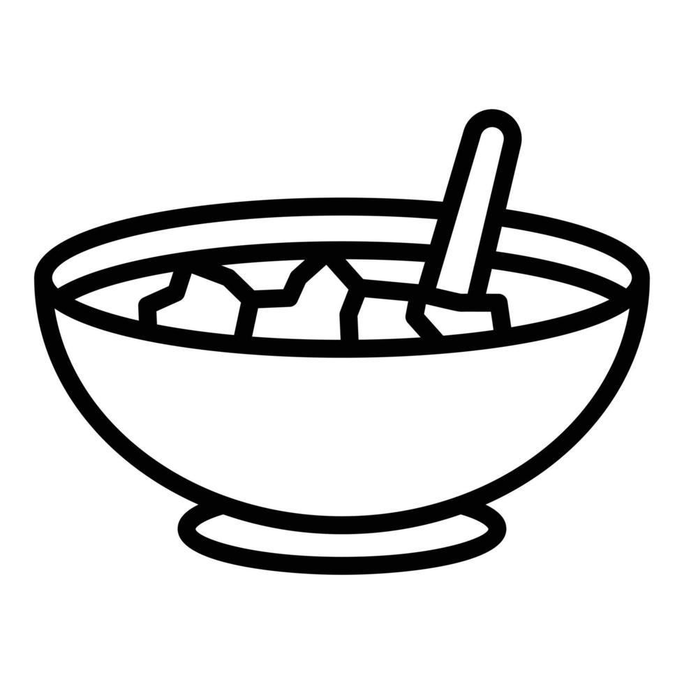 vector de contorno de icono de ensalada brasileña. comida carne
