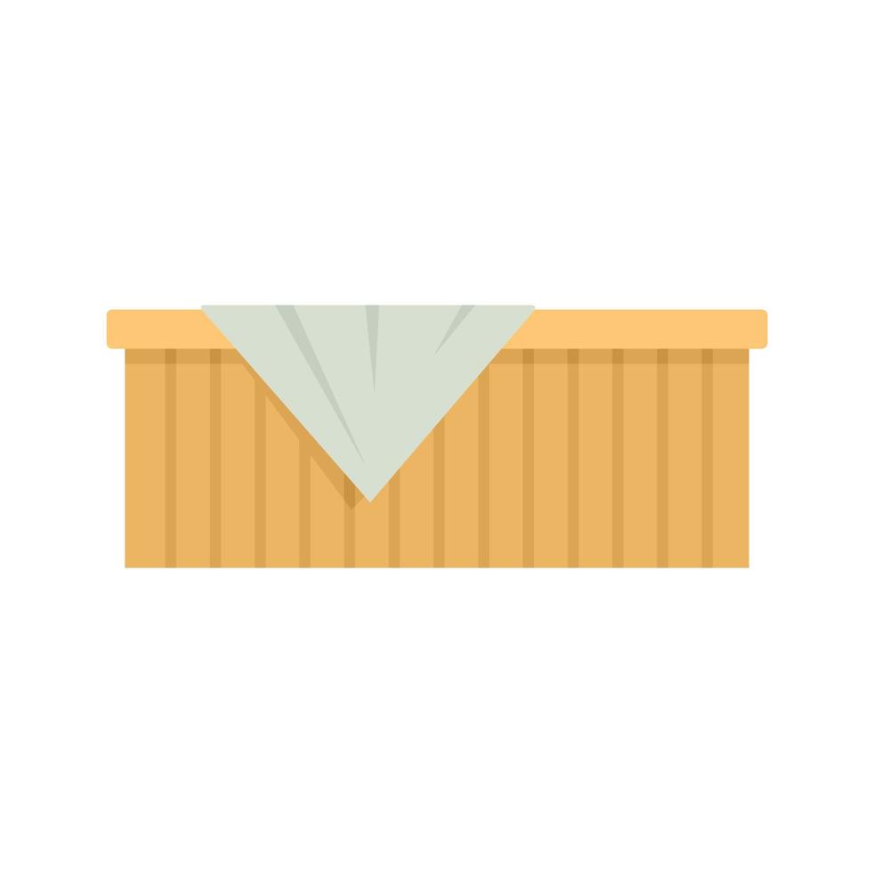 sauna madera banco icono plano aislado vector