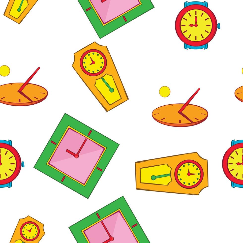 Clock pattern, cartoon style vector