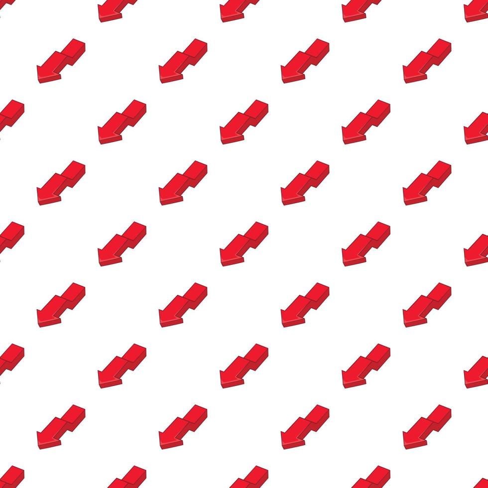 Large curve arrow down pattern, cartoon style vector