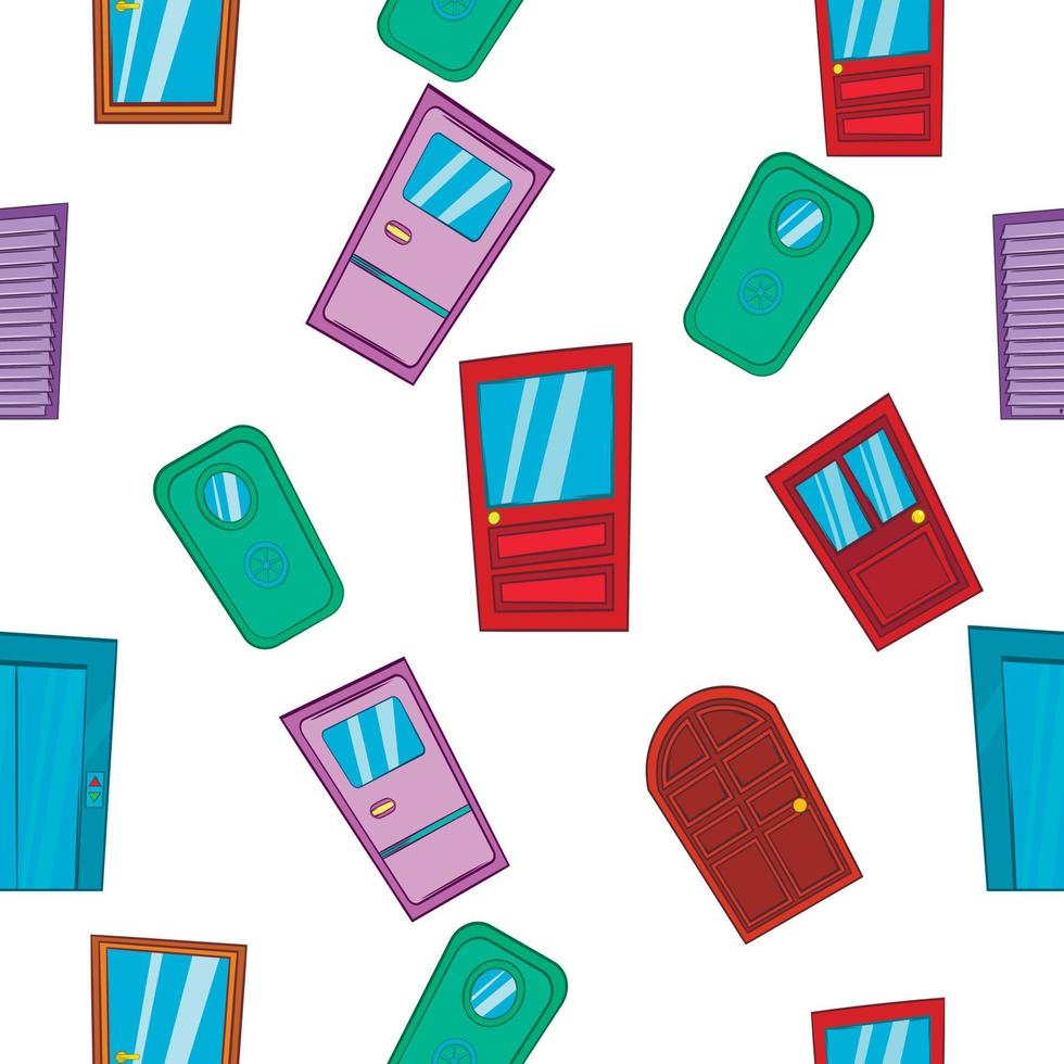 Barrier door pattern, cartoon style vector