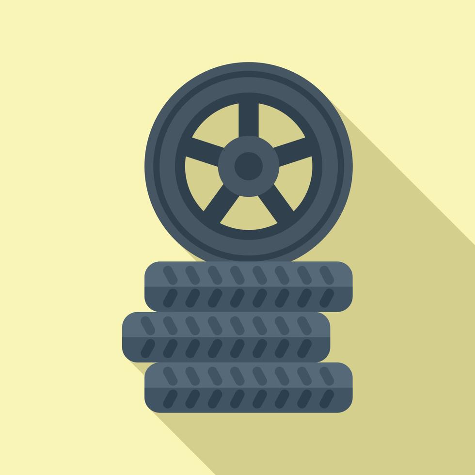 Car wheels icon flat vector. Auto tire vector