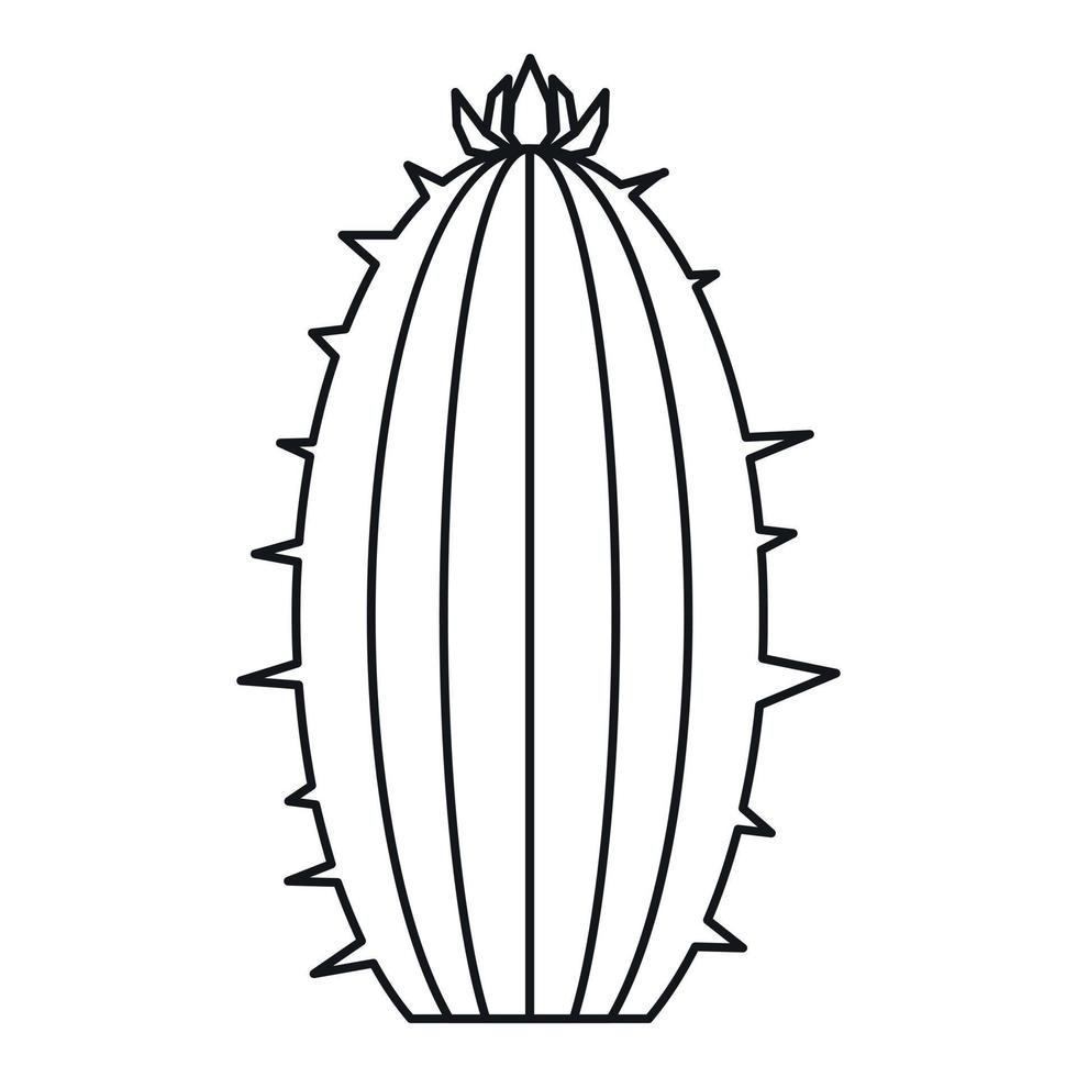 icono de cactus en flor, estilo de esquema vector