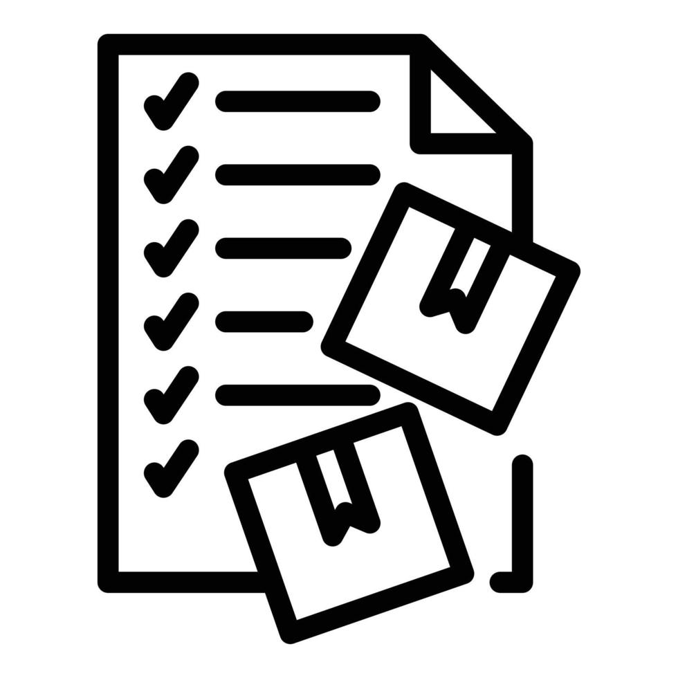 Order summary icon outline vector. Fill form vector