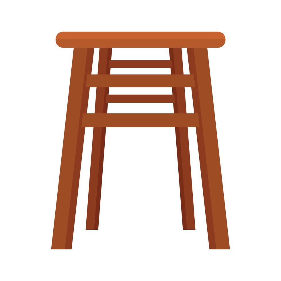 Backless chair icon flat isolated vector