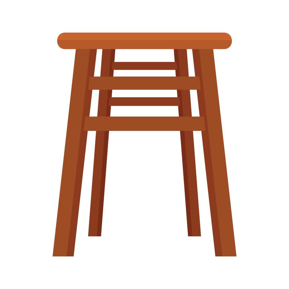 Backless chair icon flat isolated vector