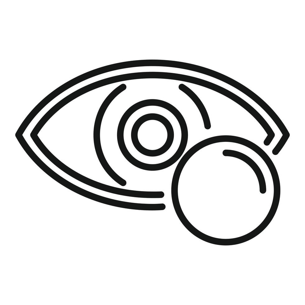 vector de contorno de icono de ojo de visión. médico óptico