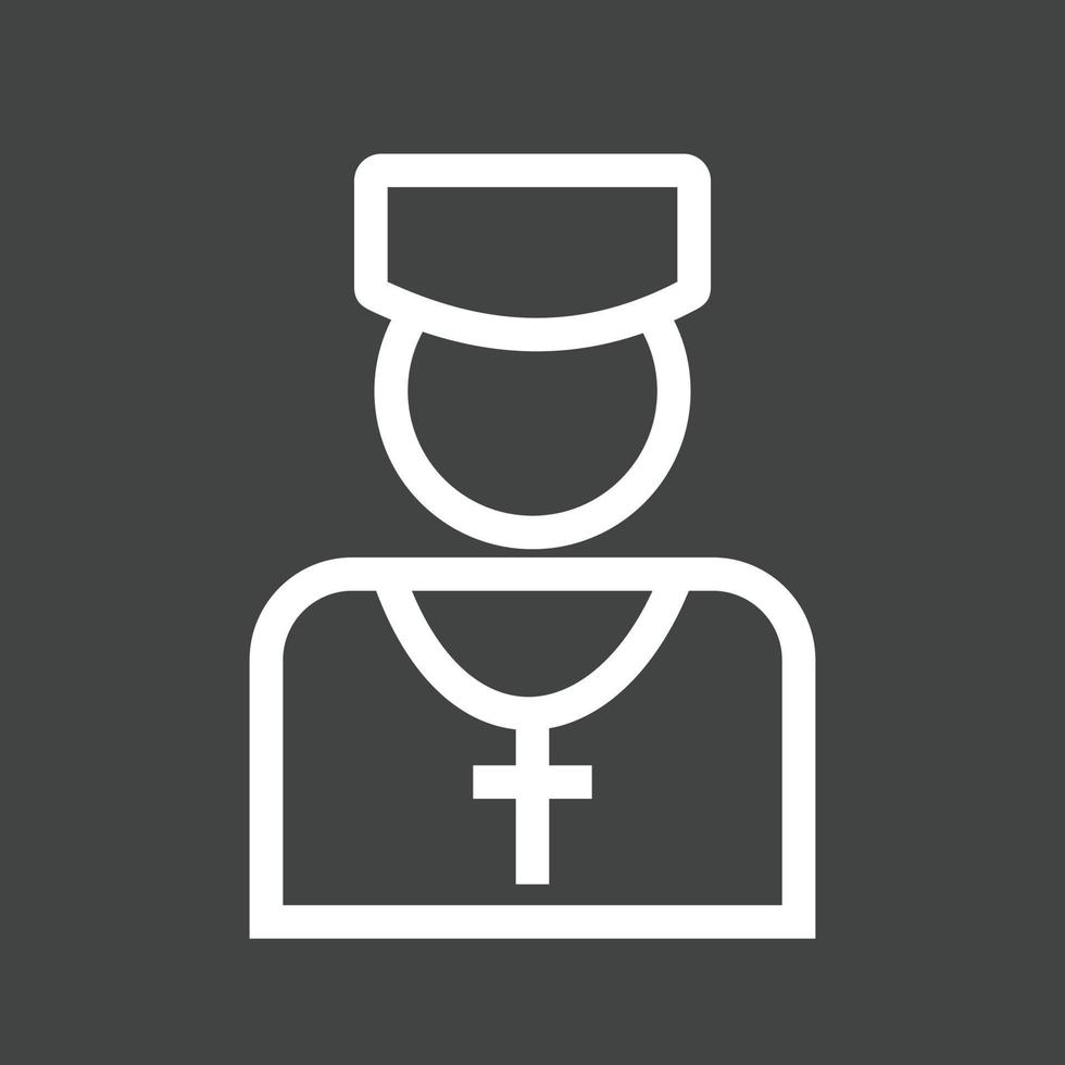 Priest Line Inverted Icon vector