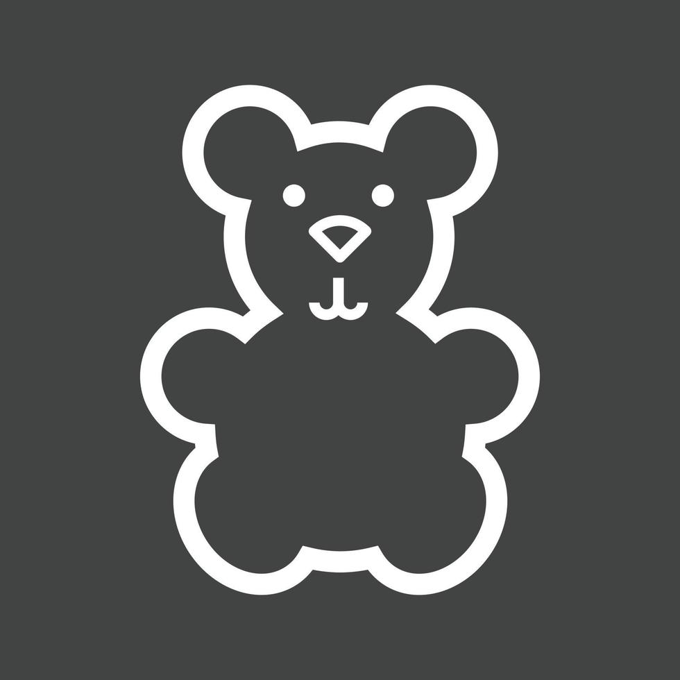 Stuffed Bear Line Inverted Icon vector