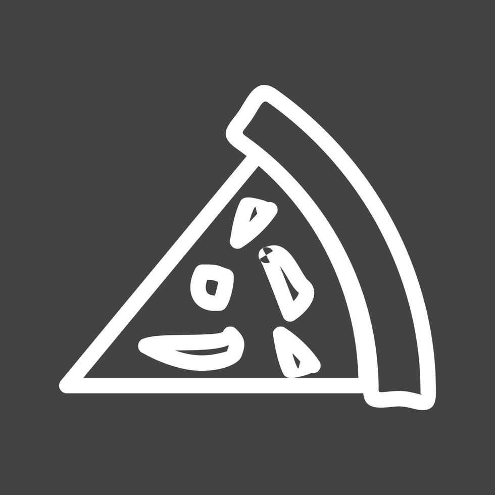 rebanada de icono de línea de pizza invertida vector