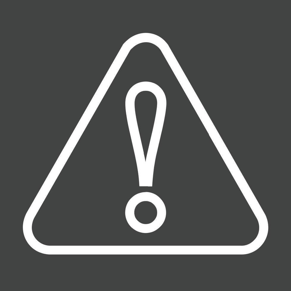 Warning Sign Line Inverted Icon vector