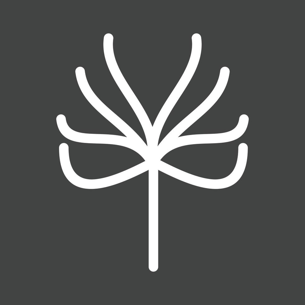 árbol sin hojas icono de línea invertida vector
