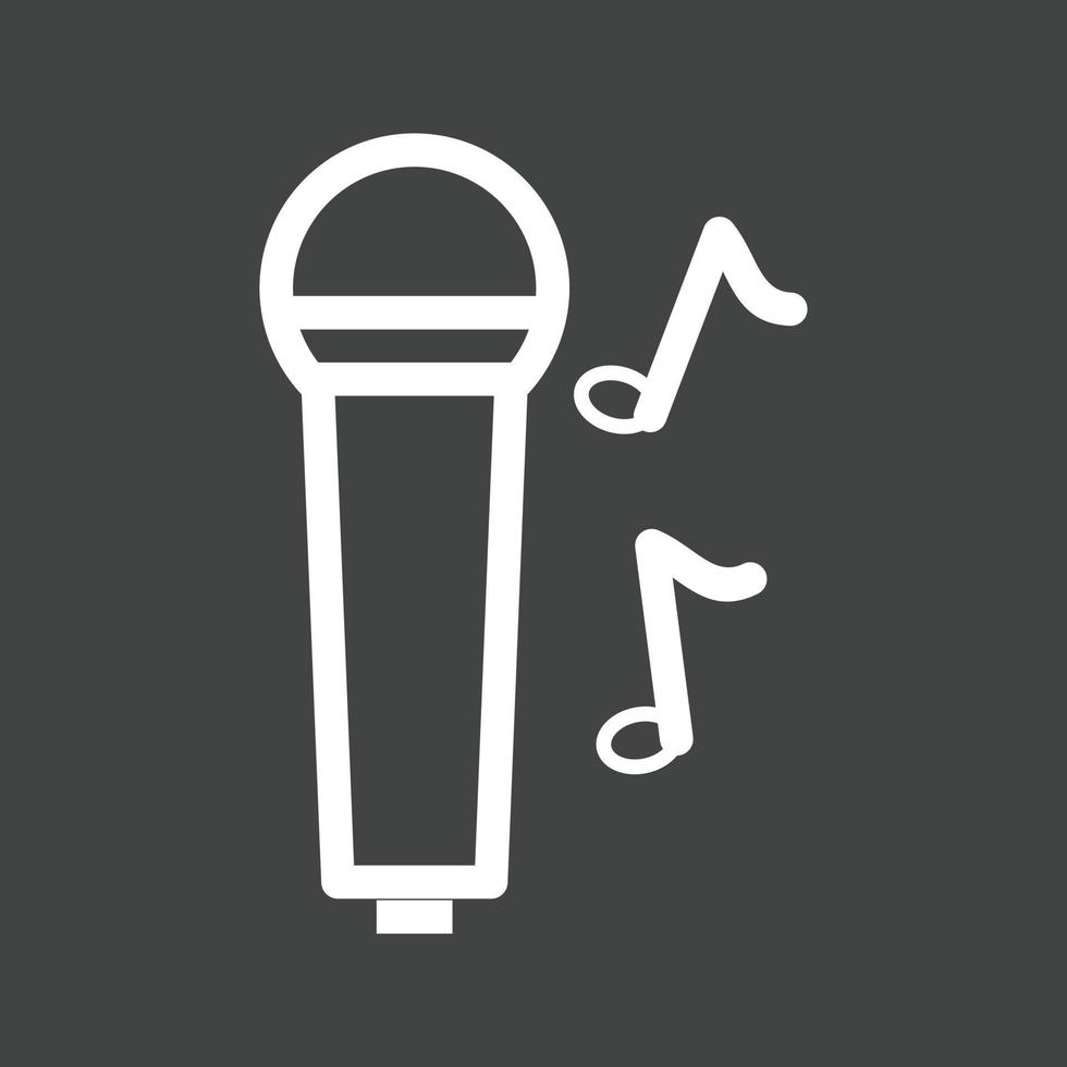 Singing on Mic Line Inverted Icon vector