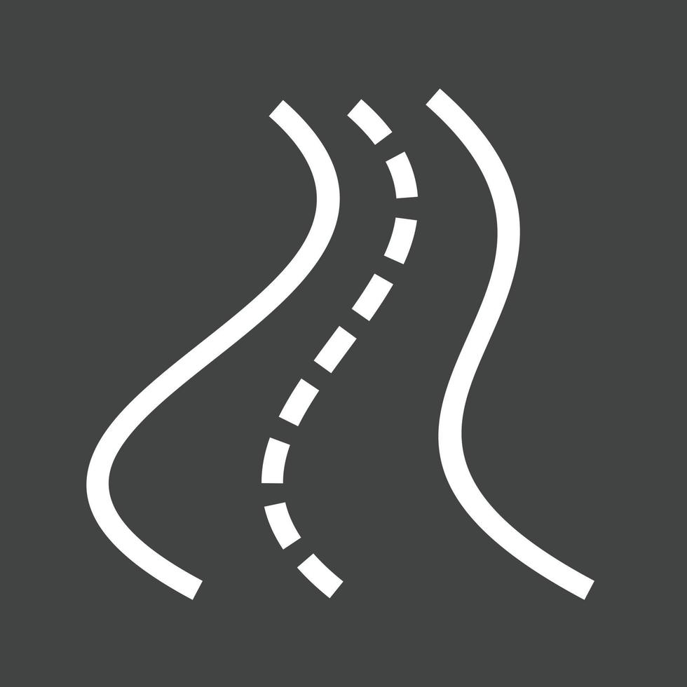 icono de línea de carretera invertida vector