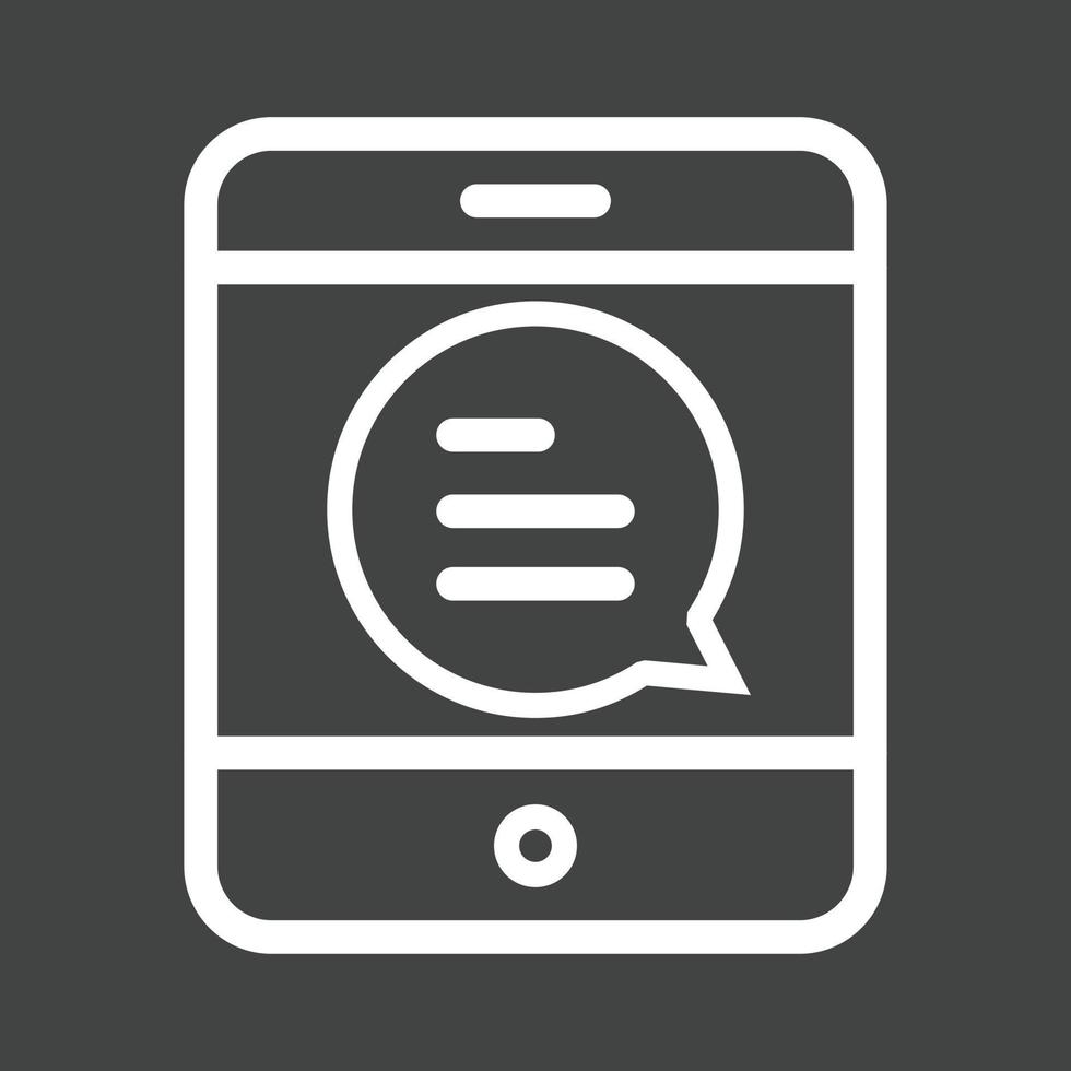 Text Message II Line Inverted Icon vector