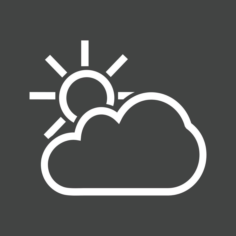 Partly Cloudy I Line Inverted Icon vector