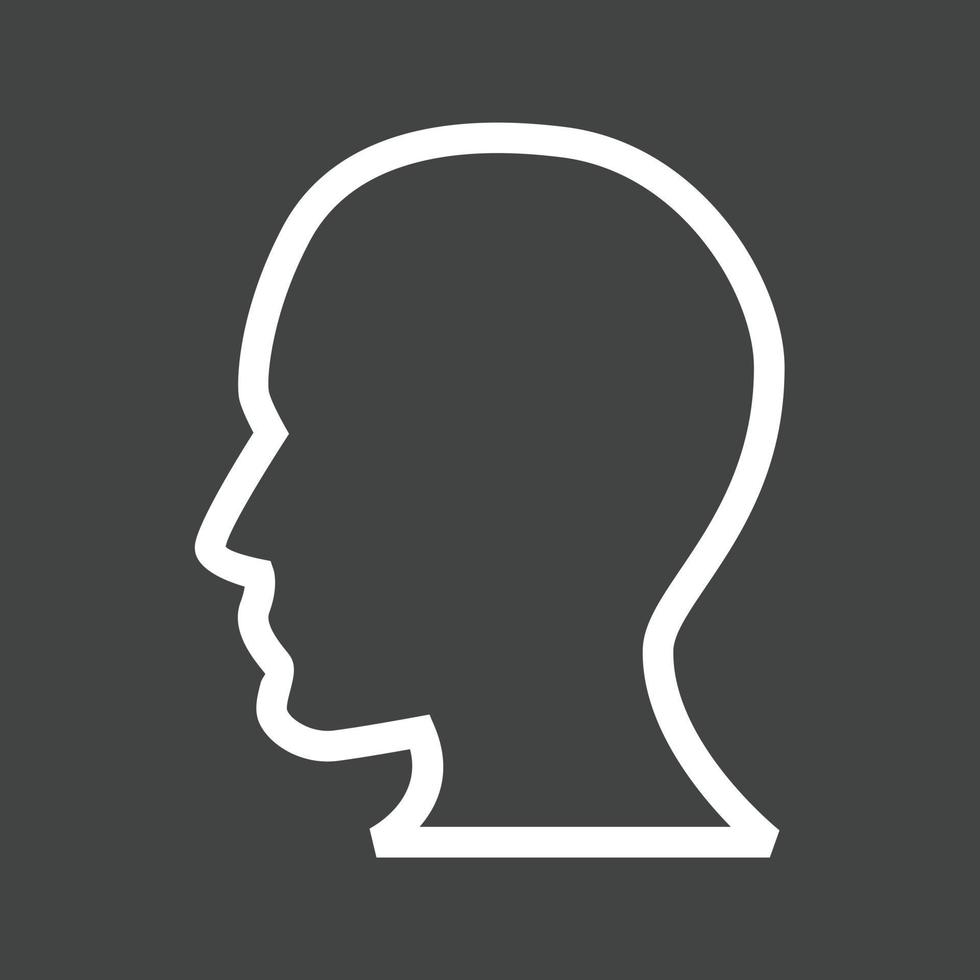 Human Face Line Inverted Icon vector
