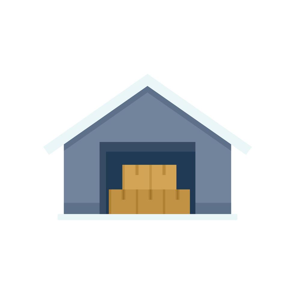 Storage parcel warehouse icon flat isolated vector
