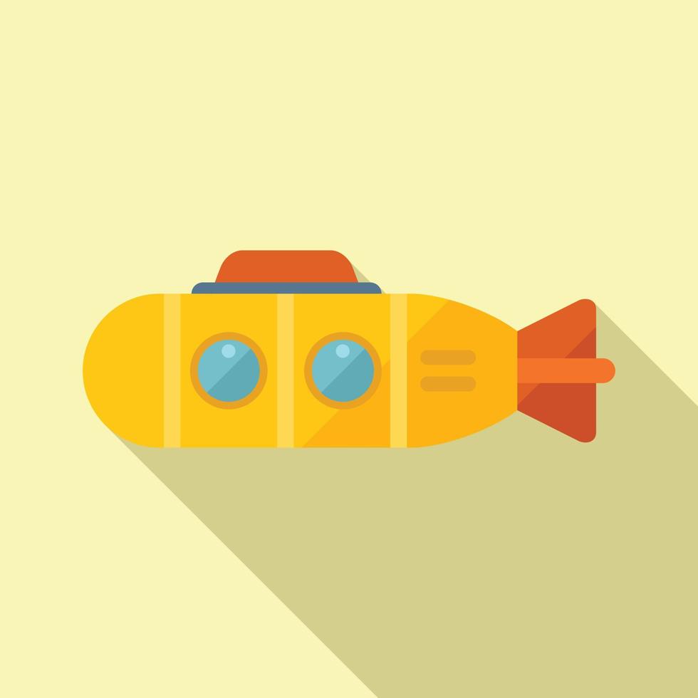 lindo icono submarino vector plano. batiscafo de mar