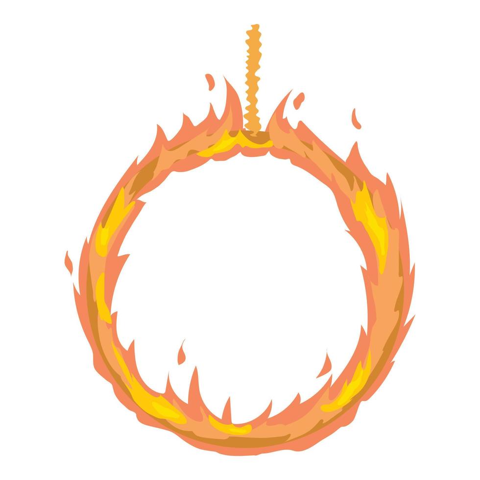 Ring of fire icon, cartoon style vector