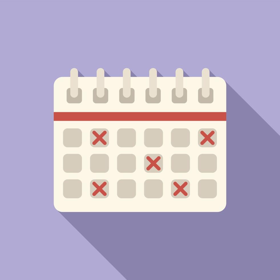 Work calendar icon flat vector. Office time vector