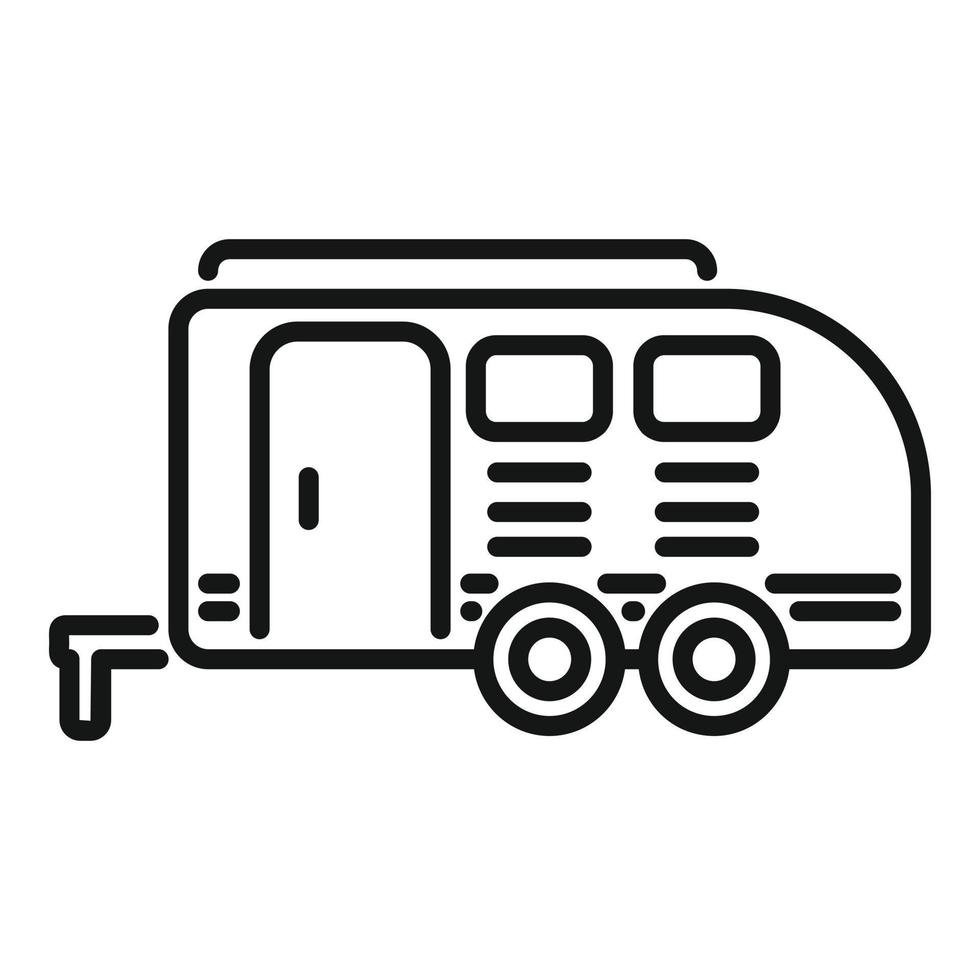 Camper icon outline vector. Auto bus vector