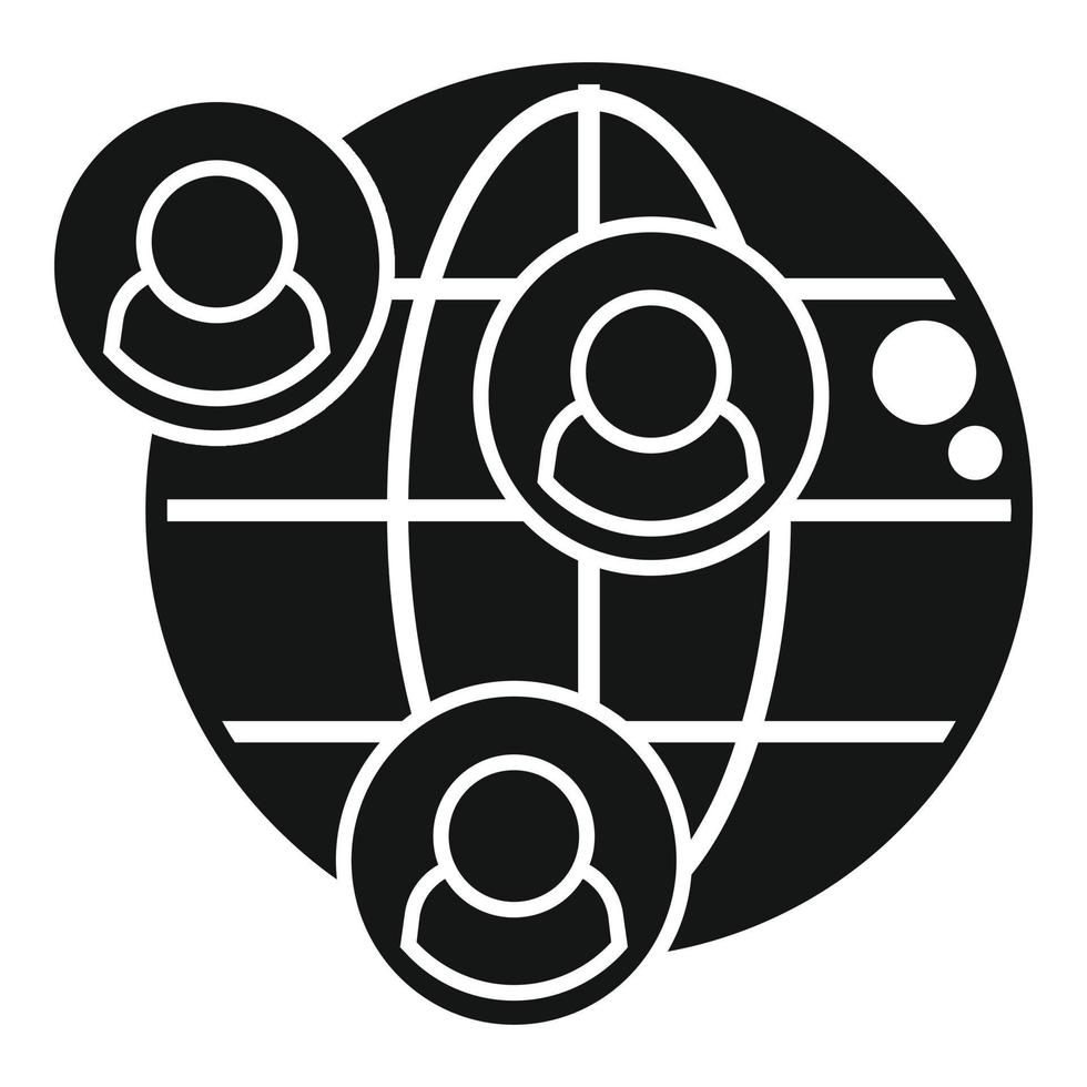 Global client icon simple vector. Crm data vector
