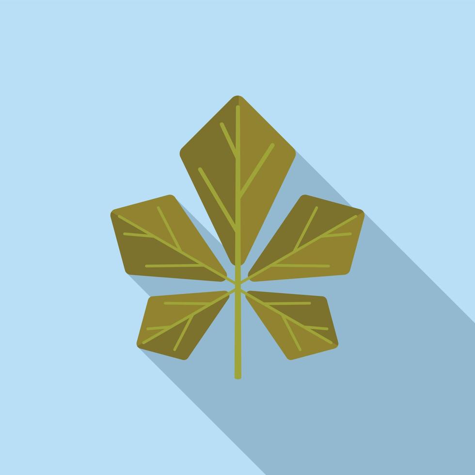 Nut tree leaf icon flat vector. Autumn fall vector