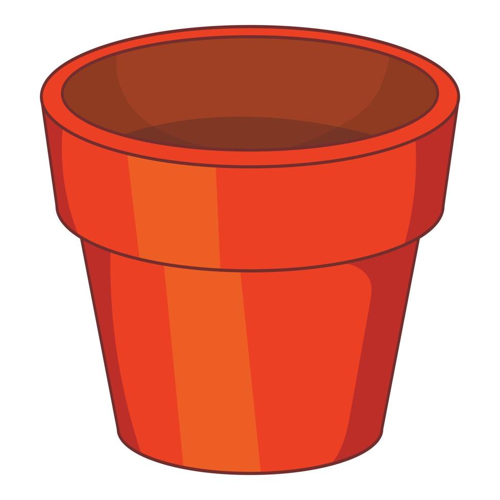 Flower pot icon, cartoon style vector