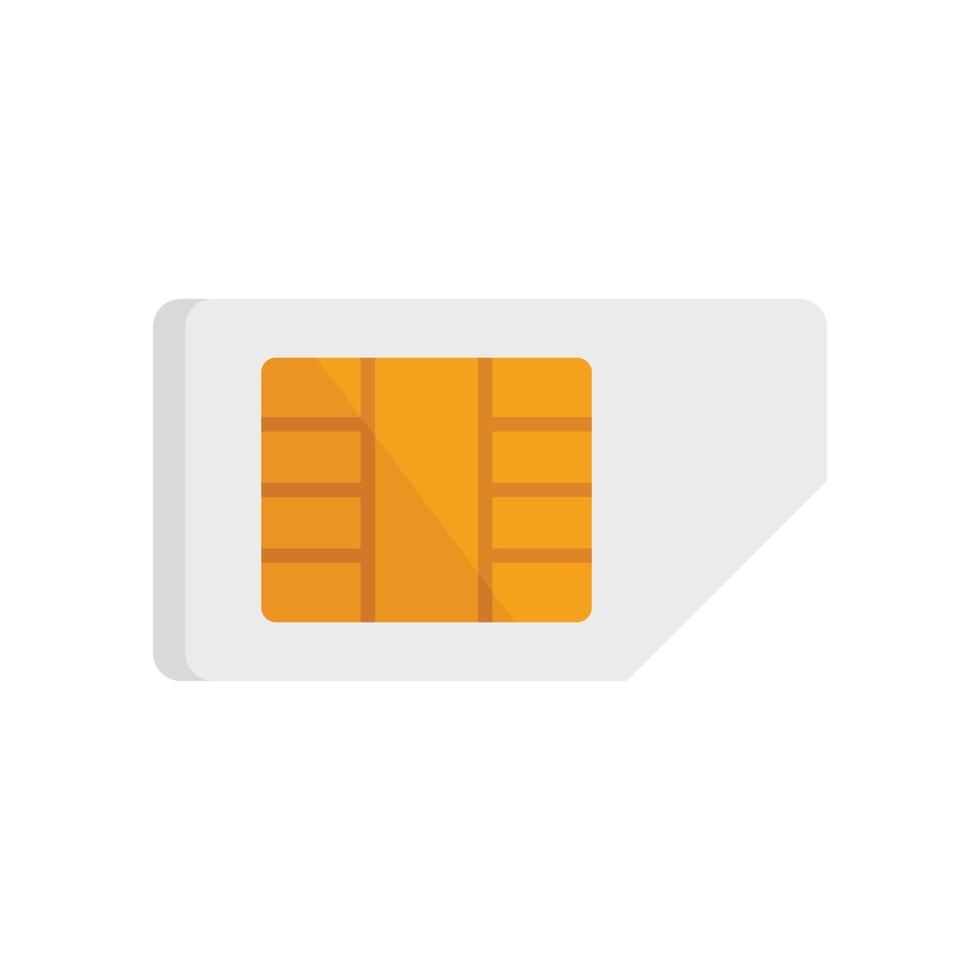 Phone sim card icon flat isolated vector