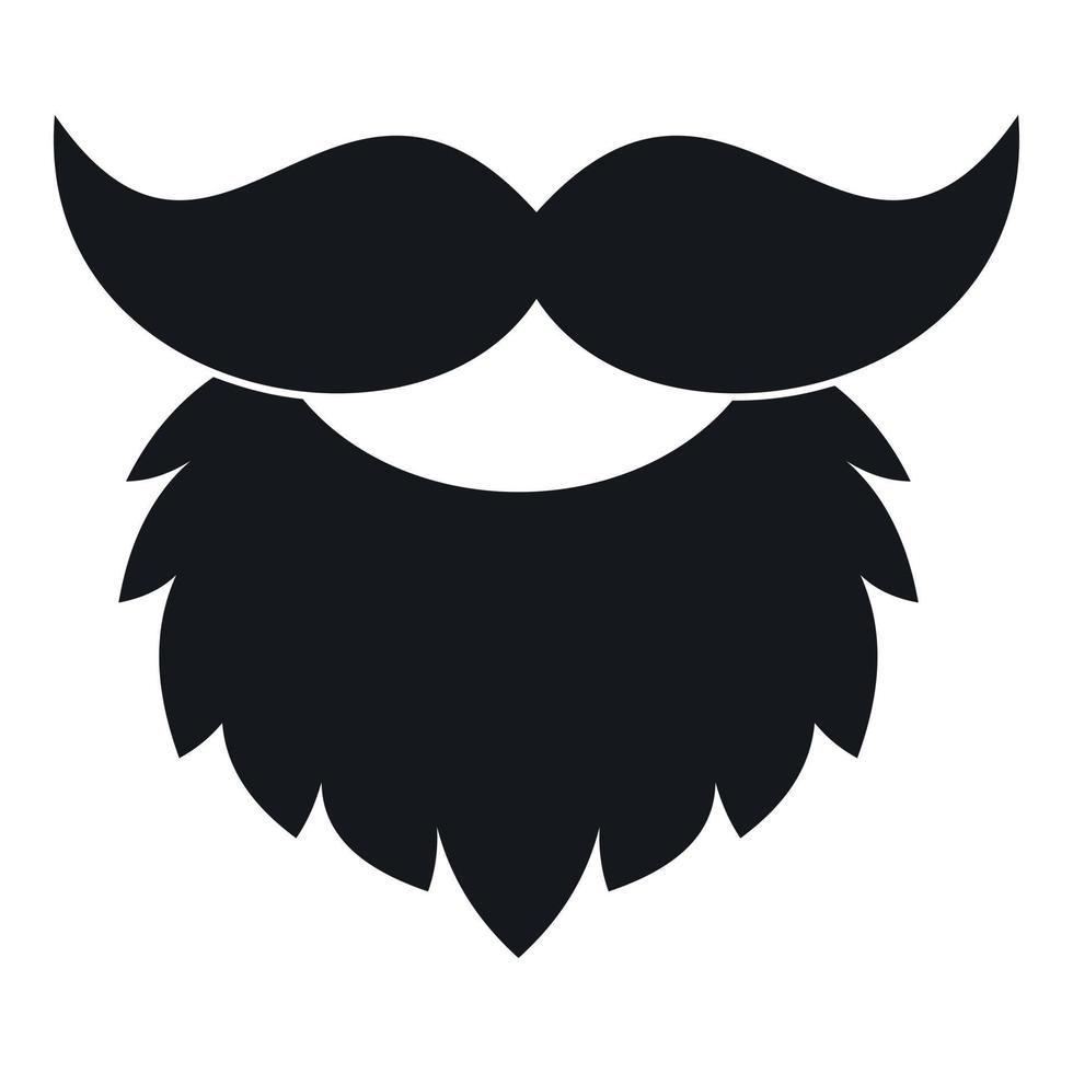icono de barba y bigote, estilo simple vector