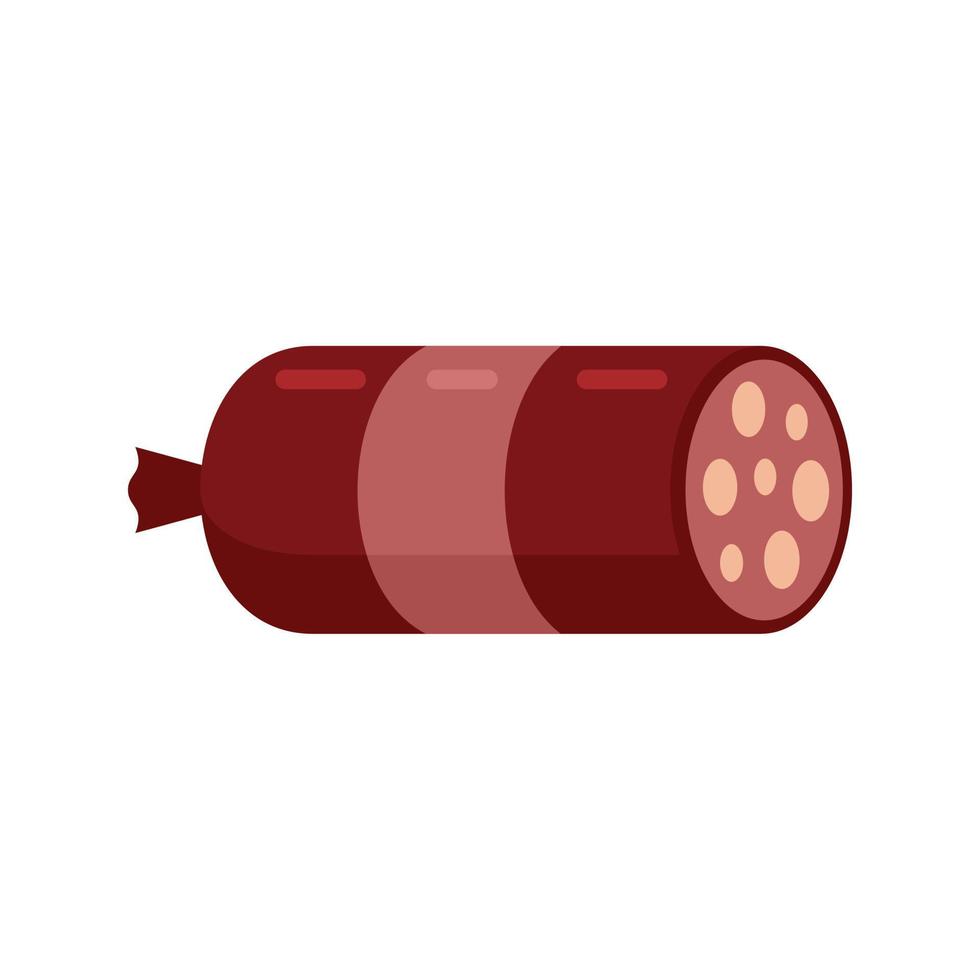 Food sausage icon flat isolated vector