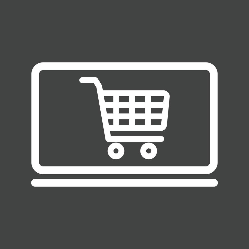 Online Shopping Line Inverted Icon vector