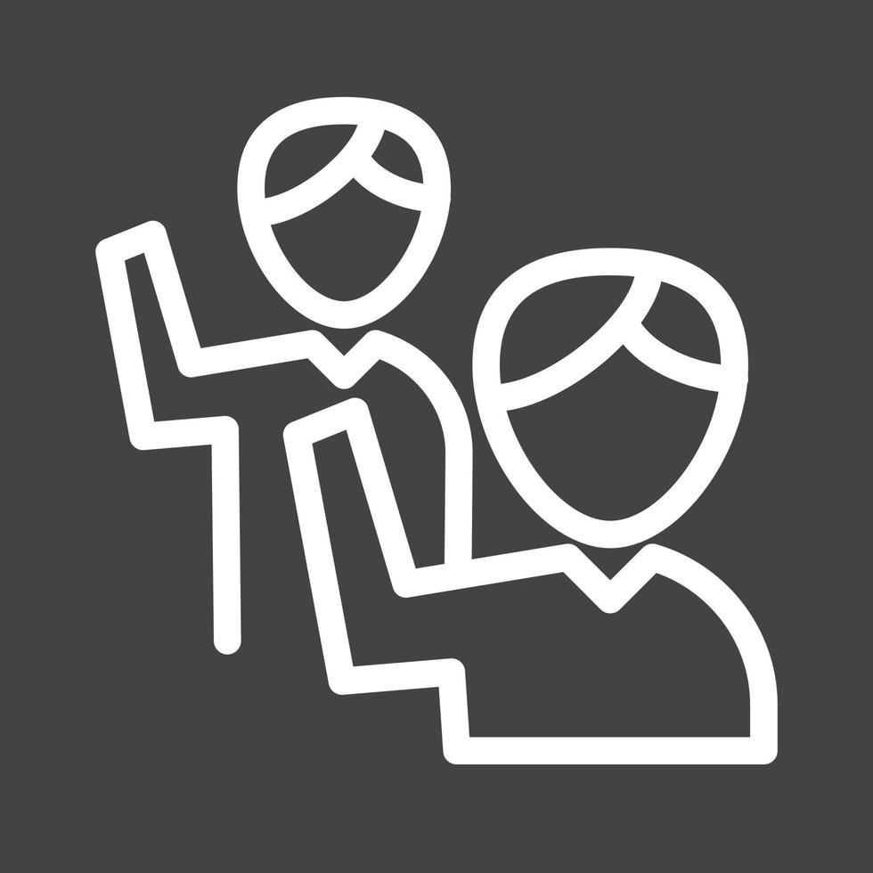 Waving to people I Line Inverted Icon vector