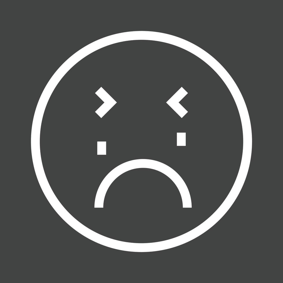 Crying Line Inverted Icon vector