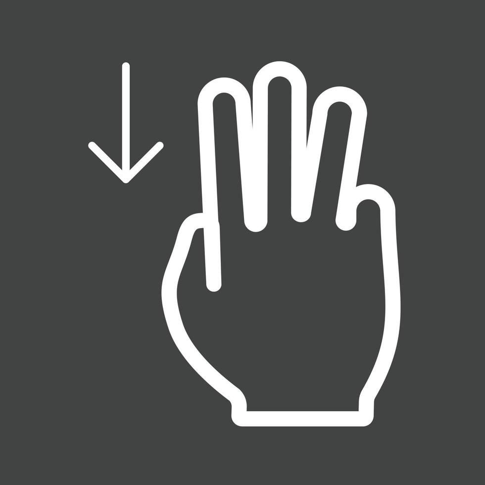 Three Fingers Up Line Inverted Icon vector