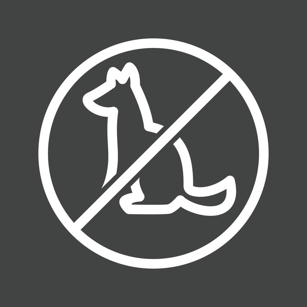 No Pet SIgn Line Inverted Icon vector