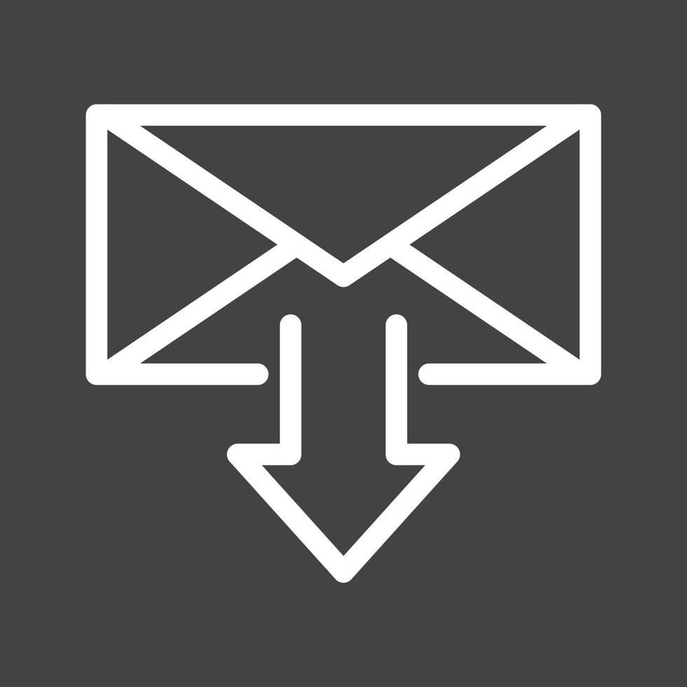 Incoming Message Line Inverted Icon vector