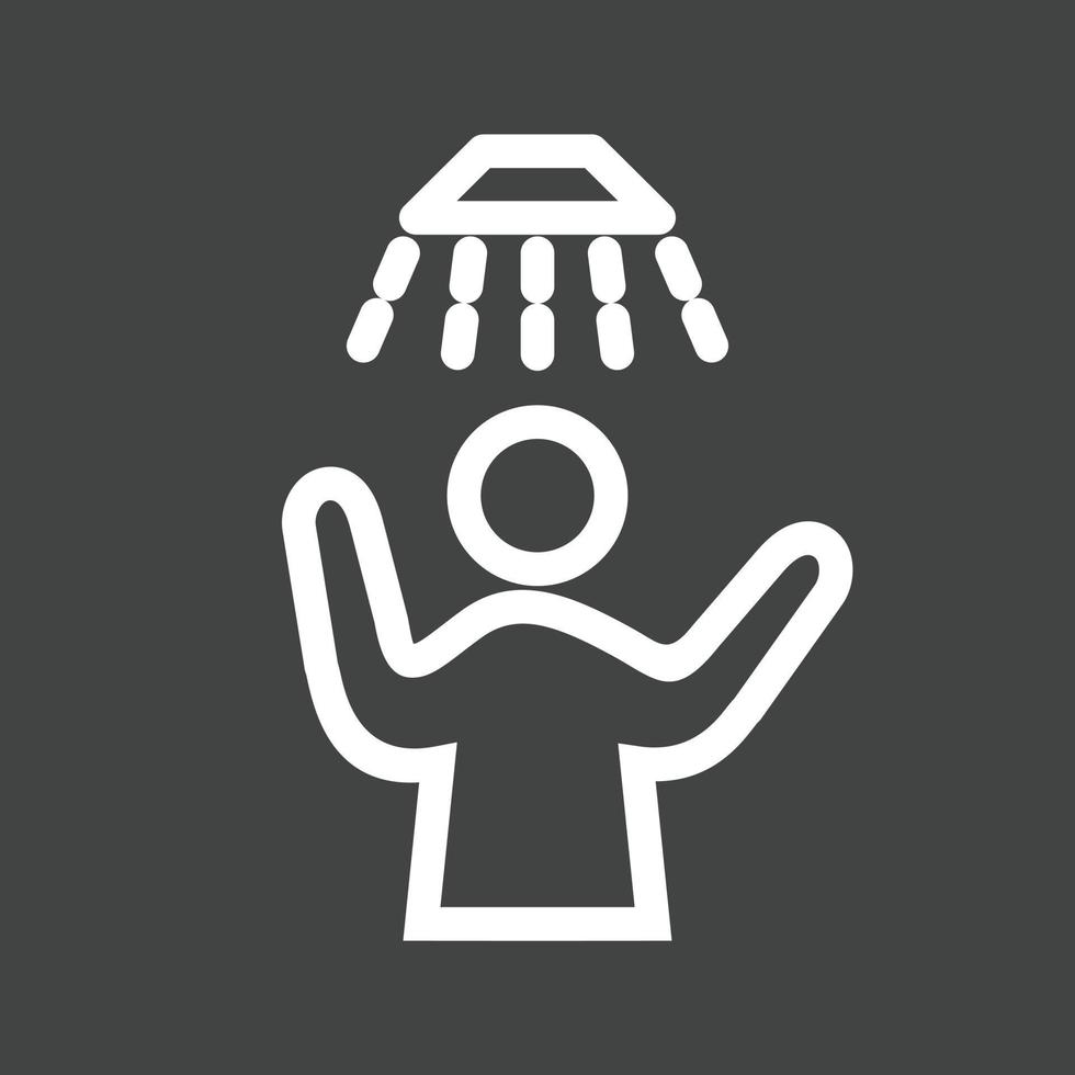 Taking Shower Line Inverted Icon vector