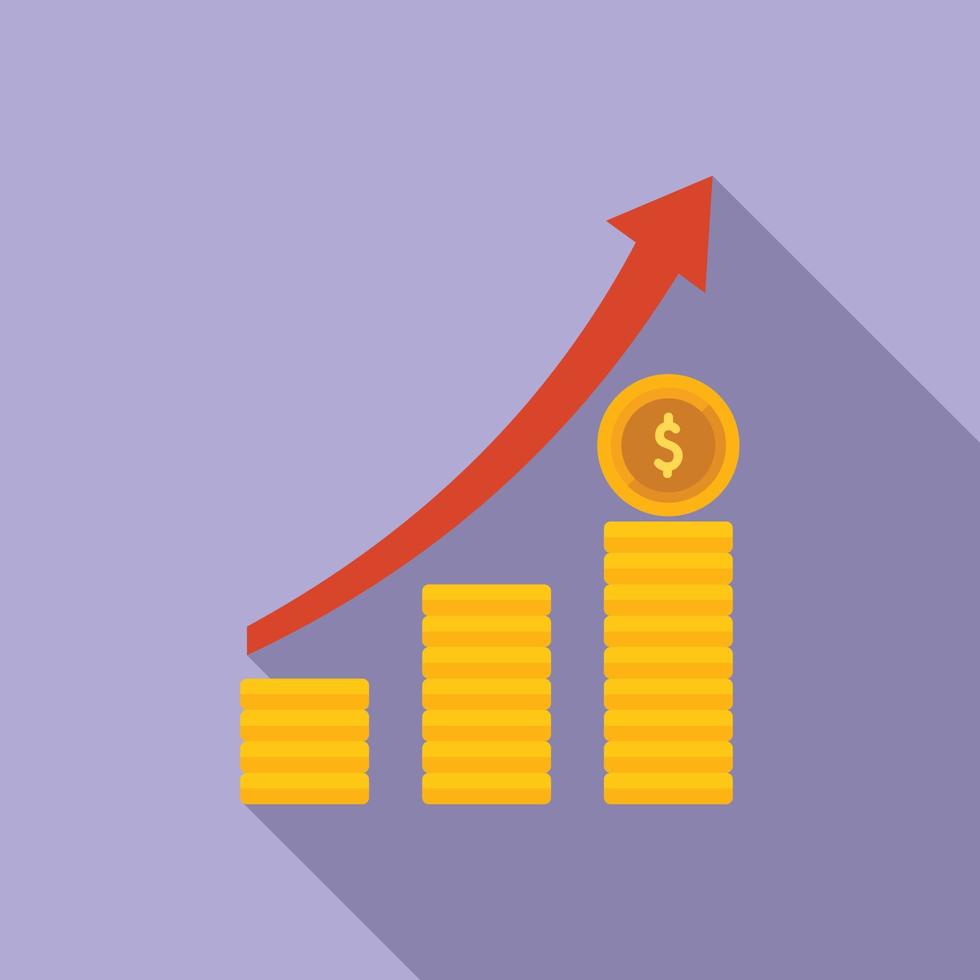 Grow monetize icon flat vector. Mobile strategy vector