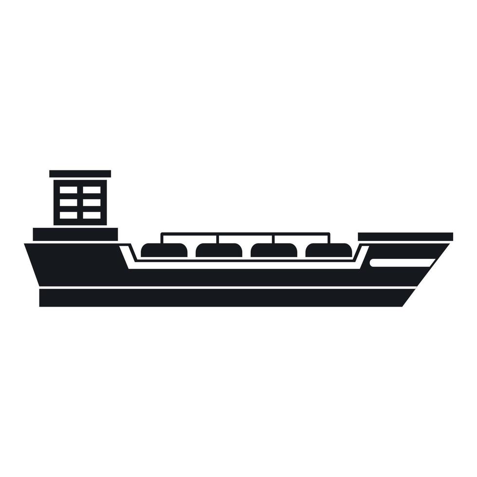 Oil tanker ship icon, simple style vector