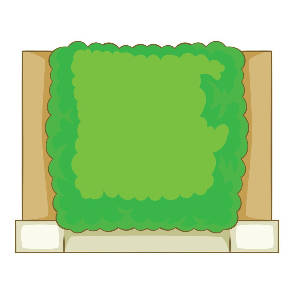 icono de valla verde, estilo de dibujos animados vector
