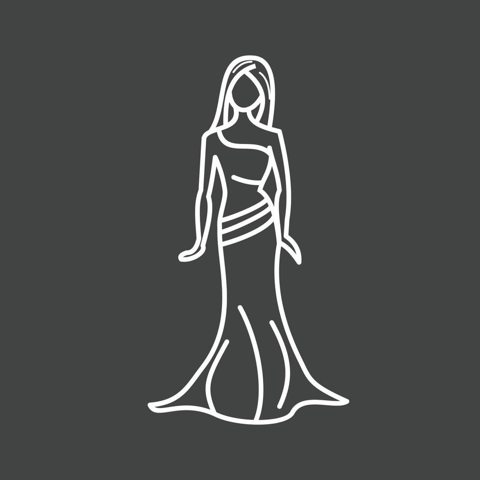 Barbie Doll Line Inverted Icon vector