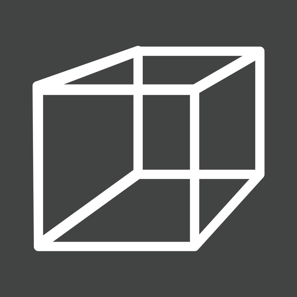 Cuboid Line Inverted Icon vector